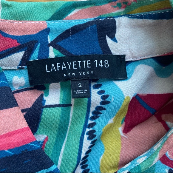 Lafayette 148 New York Doha Palazzo Patchwork Print Maxi Shirtdress- Small - Picture 7 of 9